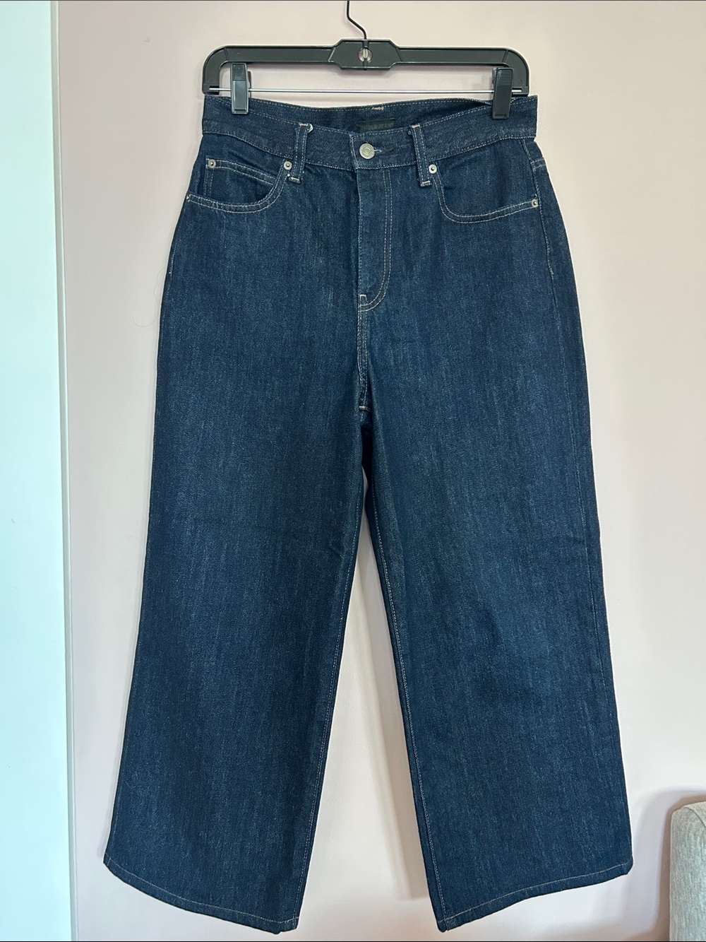 Uniqlo Wide-Leg Jeans in Dark Blue Womens 25
